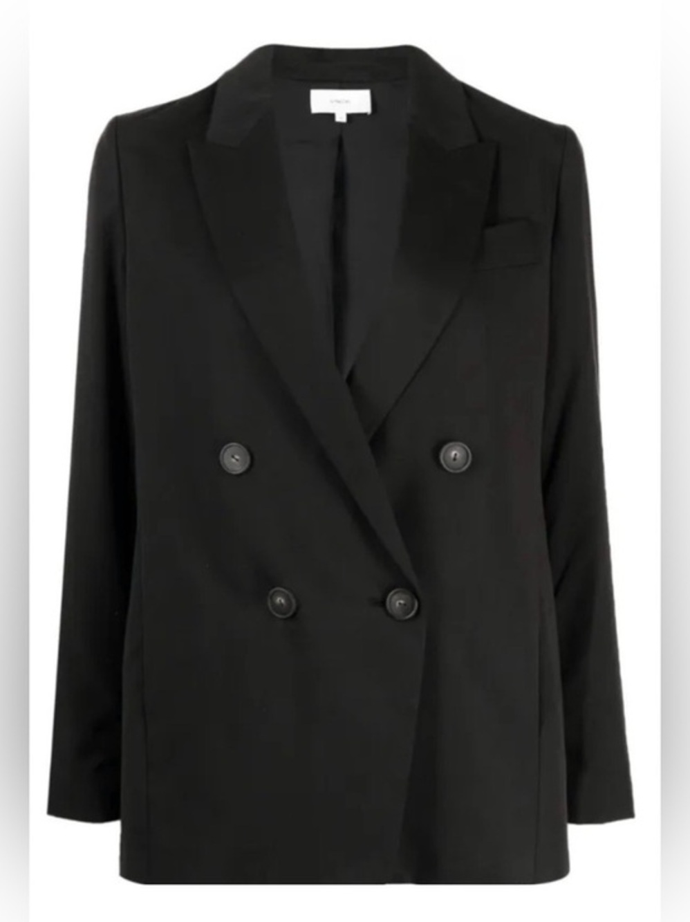 VINCE Double-Breasted Black Women's Blazer Jacket Tencel Sz: 6